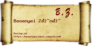 Besenyei Zénó névjegykártya